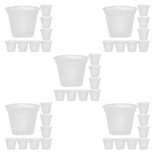 50Pcs Transparent Orchid Pots with Holes White Plastic Plant