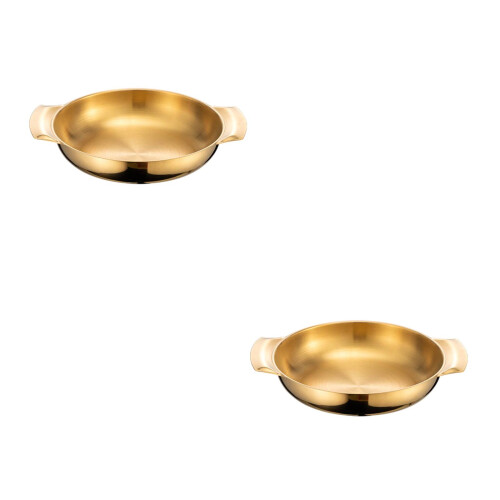 2Pcs Multi-Use Golden Cooking Pot Double Handle Kitchen Supply
