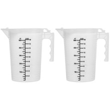 2Pcs Clear Plastic Measuring Cups with Handle for Milk Honey and Sauce