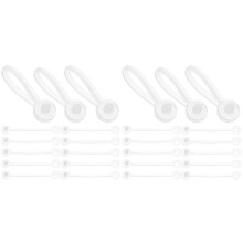 200Pcs White Clothes Tag Strings Plastic Rope Fasteners for Price Tags