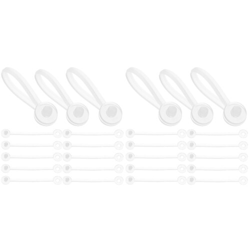 200Pcs White Clothes Tag Strings Plastic Rope Fasteners for Price Tags