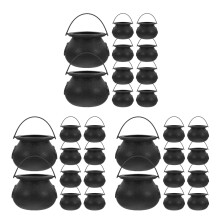 36Pcs Halloween Black Candy Holder Cauldron Treat Bucket