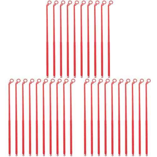 30Pcs Red Plastic Lantern Poles Sturdy Handles for DIY Lantern Making