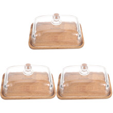 3Pcs Elegant Cake Plate with Dome Cover for Dessert and Snack Display