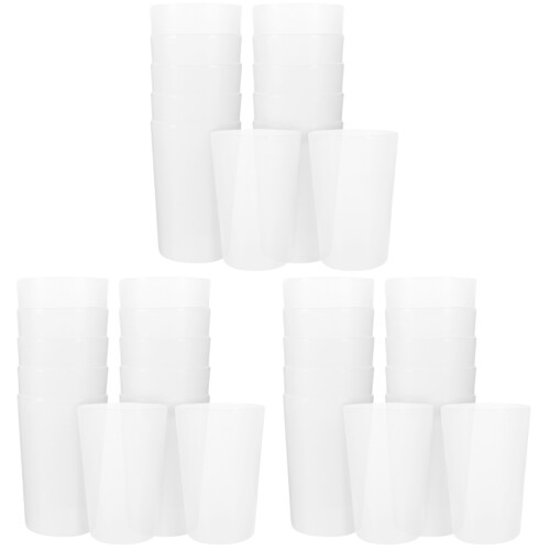 36Pcs Reusable Plastic Toothbrush Cups White Bathroom Drinking Mugs