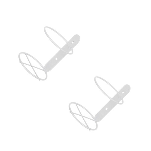 2Sets White Metal Wall Holder Single Rack for Kitchen Bar