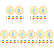 250Pcs Decorative Paper Cocktail Picks Assorted Color Umbrella Design