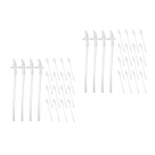 2Sets Long Reusable Silicone Straws Transparent Safe Infant Drinking