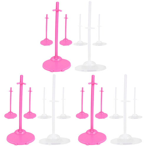 18Pcs Assorted Color Plastic Doll Stands Support Rack for Dolls