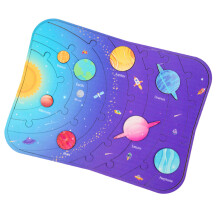 1Set Cognitive Wooden Planets Puzzle Solar System Toy for Kids