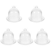5Pcs Clear Glass Pastry Serving Tray with Dome for Fruit and Cake