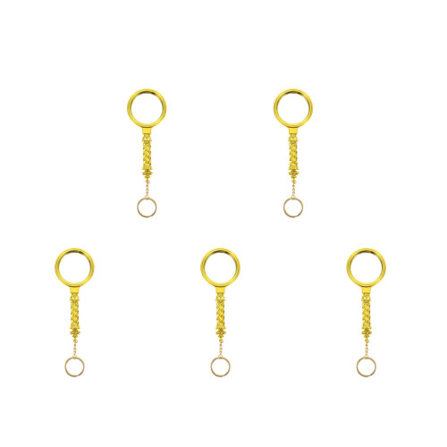 5Pcs Golden ABS Handheld Magnifiers for Clear Reading and Craft Work