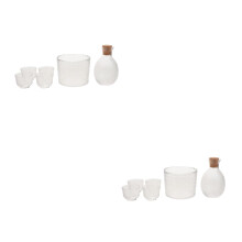 12Pcs Small Drinking Glass Set Hammered Glass Tea & Sake Carafe Set