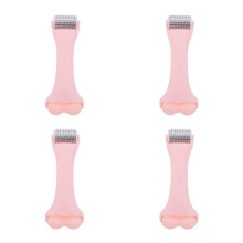 4Pcs Ice Facial Rollers Pink ABS Alloy Facial Wand for Firm Skin Care