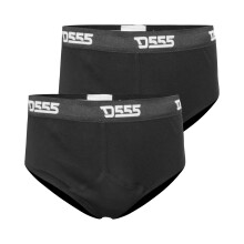 (6XL, Black) Duke Mens D555 Thompson Cotton Kingsize Briefs (Pack of 2)