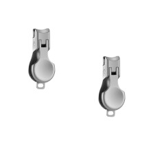 2Pcs Portable Silver Wide Jaw Nail Clippers Precision Toenail Trimmer