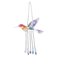 Les carillons éoliens d'oiseaux arc-en-ciel artistiques