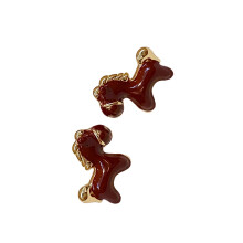 Boucles d'oreilles tendance inspirées des animaux, avec-Rouge