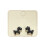 Clous d'oreilles élégants en émail, thème cheval de dessin-noir 1