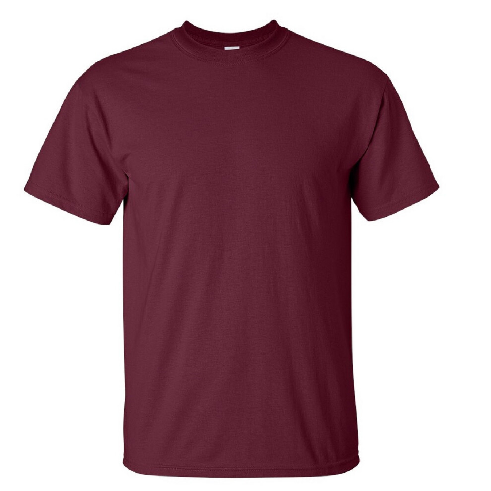 (S, Maroon) Gildan Mens Ultra Cotton Short Sleeve T-Shirt