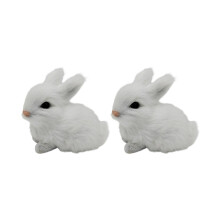 Easters Rabbit Figurine Realistic Rabbit Stuffe Farm-White