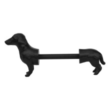 Schattige hondvormige toiletrolhouder Plastic-Zwart