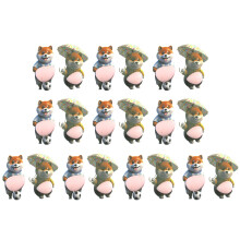 Pak van 10 schattige hondenbuik zintuiglijke stickerset leuk-2