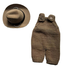 Babyfotografie rekwisieten Westers cowboykostuum met hoed-khaki