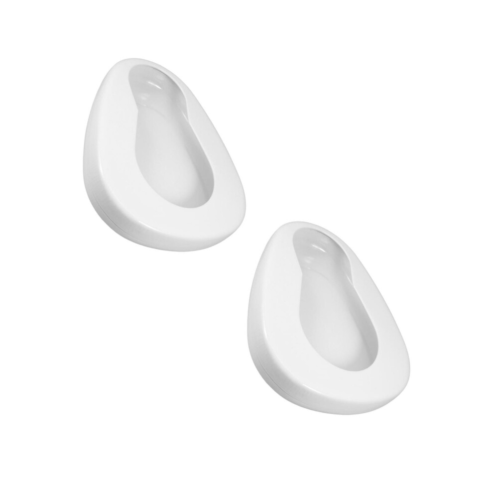 Artibetter White 2Pcs Portable Enamel Bedpans For Bedridden Patients Nursing Care