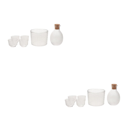 12Pièces Ensemble Verre Martelé Saké Pour Usage Familial Transparent