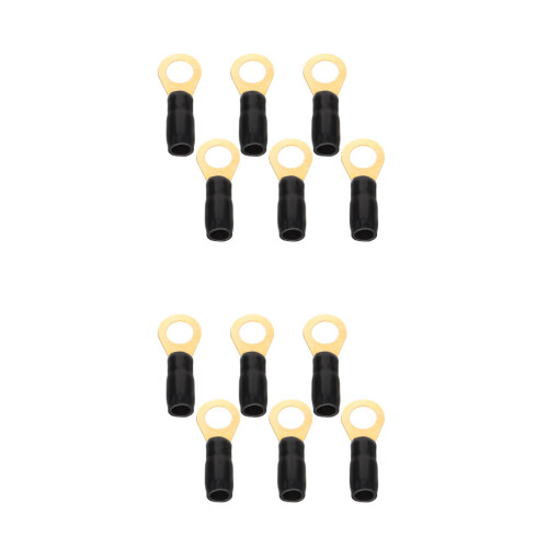 12Pcs Black Copper Ring Electrical Connectors Kit for Automotive Cable