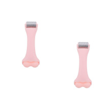 2Pcs Lightweight Pink Ice Facial Roller ABS Alloy Face Sculpting Tool