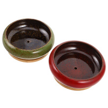 2St Geglazuurde Keramische Succulent Pot Met Vintage Design