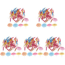 250Pcs Assorted Color Wooden Cocktail Umbrellas Picks for Party Decor