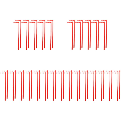 50Pcs Durable Red Plastic Windmill Poles for DIY Garden Decorations