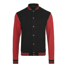 (XXL, Black/Red) Build Your Brand Mens Sweat College Jacket