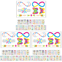 3Sets Glow in The Dark Temporary Tattoos PVC Assorted Colors for Party