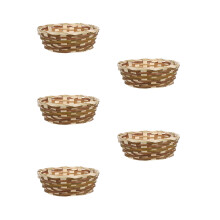 5Pcs Khaki Basket for Fruit Vegetable Storage and Serving Tray