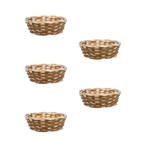 5Pcs Khaki Basket for Fruit Vegetable Storage and Serving Tray