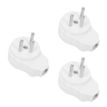 3Pcs Power Cord Replacement Plugs White Pc Copper 16A Israeli Standard