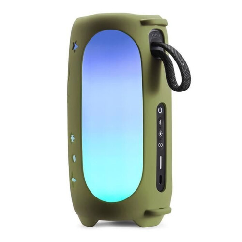 Protective silicone case with buckle and shoulder strap for JBL Pulse5 Bluetooth speaker (Green) 1