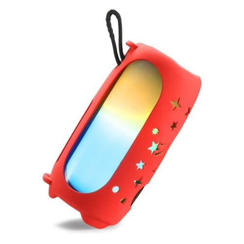Protective silicone case with buckle and shoulder strap for JBL Pulse5 Bluetooth speaker (Red) 2