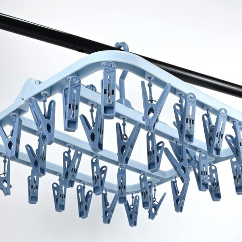 Sock Drying Rack, Hanging Clothes Drying Rack with 32 Windproof Clips, for Socks, Underwear 2