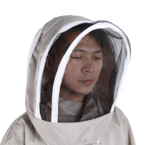 One Piece Beekeeper Suit Gray Cotton Hood