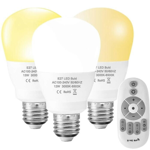 E27 dimmable LED bulbs AC85-265V 12W with RF wireless remote control 1
