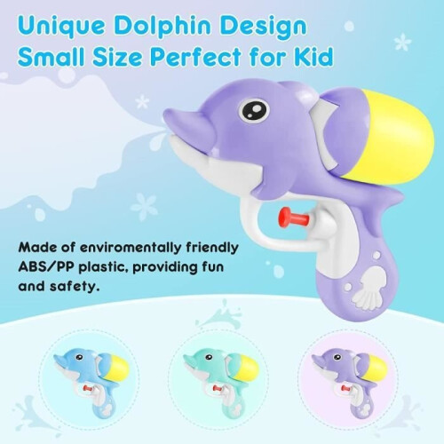 Σετ 3 μίνι νεροπίστολα - AMOUNE - Cartoon Dolphin - 150 ml - 5 έως 8 μέτρα - Εξωτερικού χώρου 2