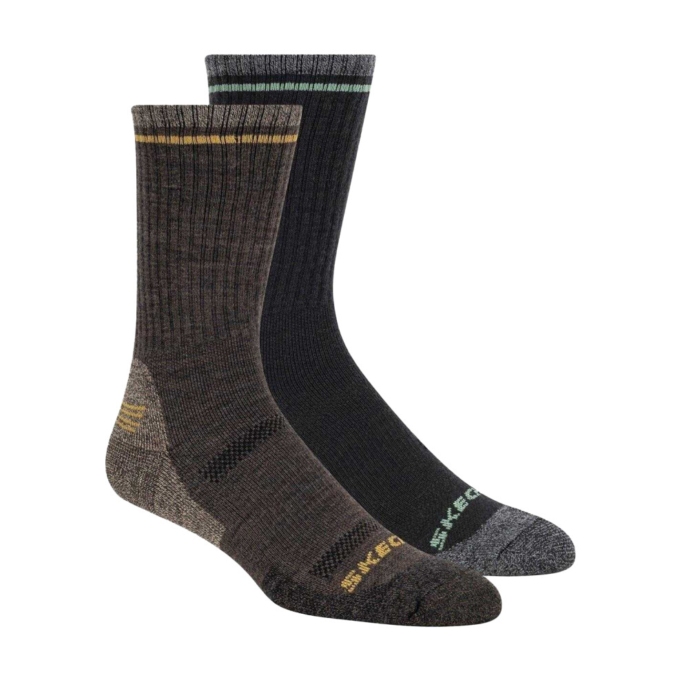Skechers (7 Uk-11 Uk, Medium Brown) Mens Logo Crew Socks (Pack Of 2)