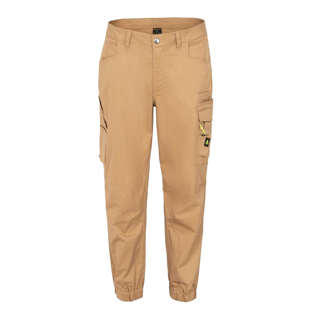 Dunlop (M, Beige) Mens Cotton Blend Cargo Trousers