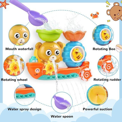 Bath Toy - Bear and Bee - Non-toxic Plastic - Powerful Suction Cups - Ideal Gift 2