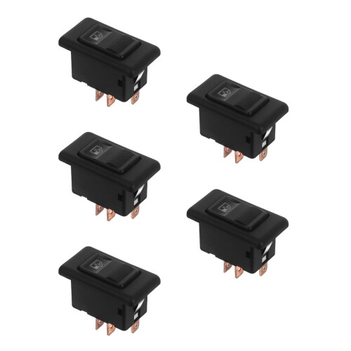 5Pièces Commandes Auto ABS Noir Haute
